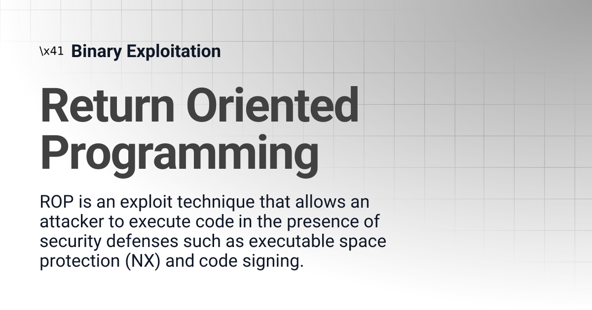 Return Oriented Programming | Binary Exploitation